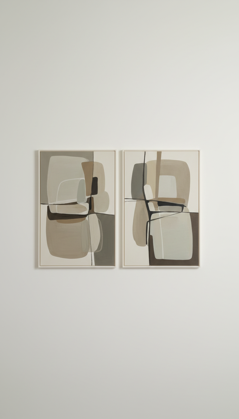 Textured Triptych with Metallic Accents