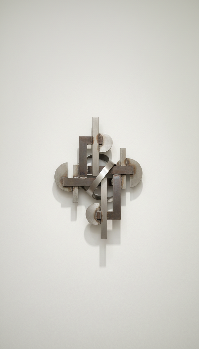 Brushed Brass Sculptural Wall Installation