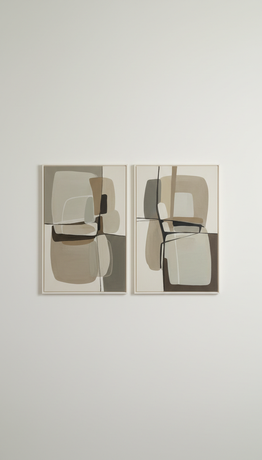 Textured Triptych with Metallic Accents