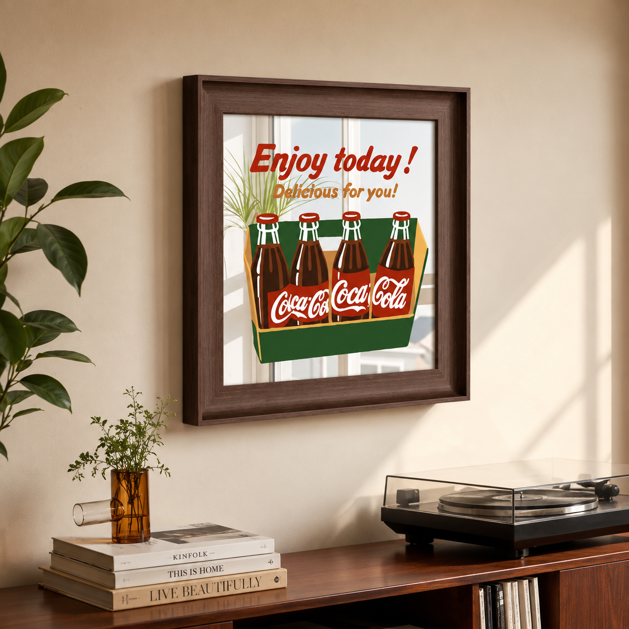Retro Soda Bottle Acrylic Mirror Wall Art | Coffee Bar Decor