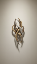Sculptural Wall Piece with Metallic Accents