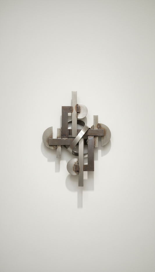 Brushed Brass Sculptural Wall Installation