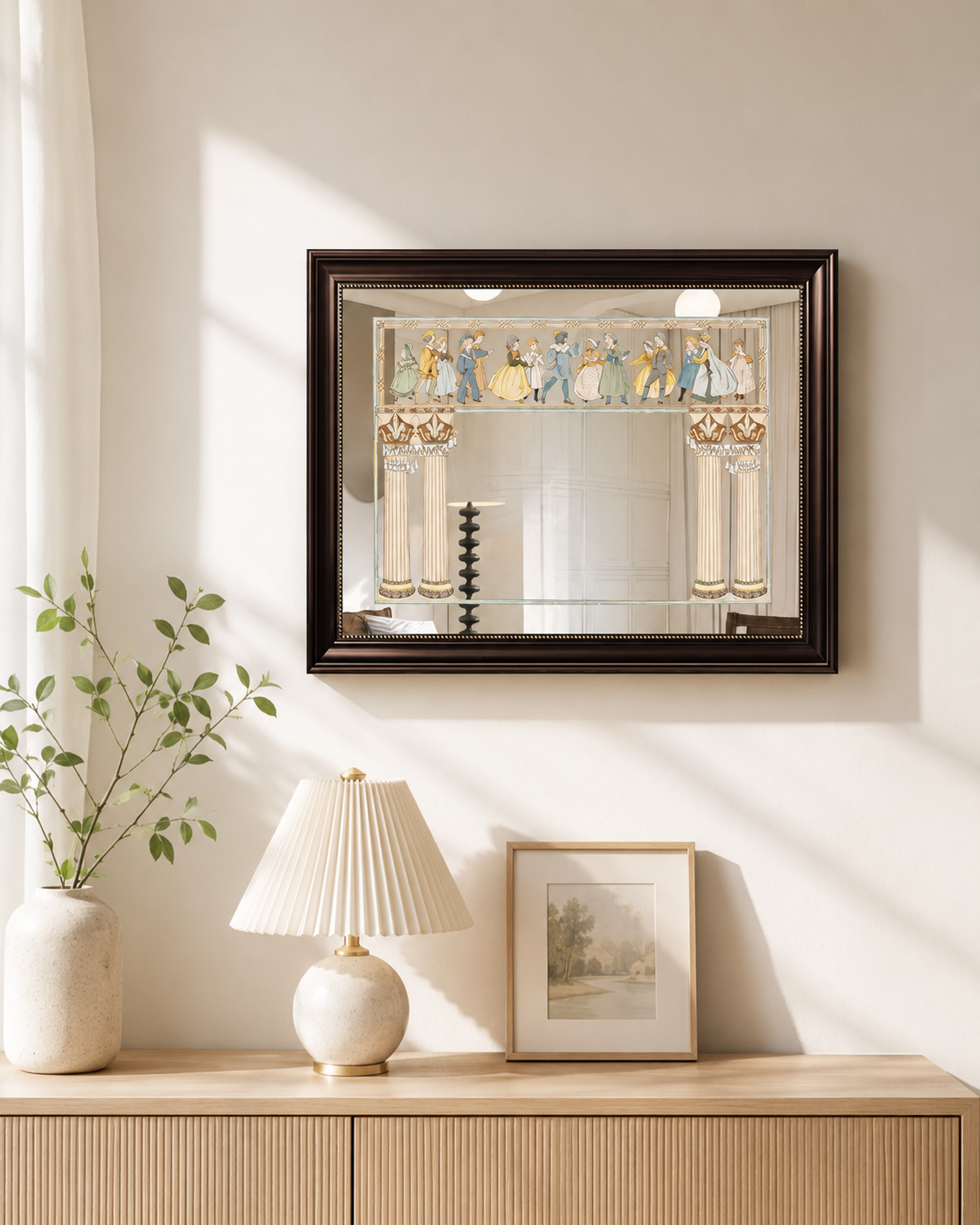 Vintage 1892 Acrylic Mirror Wall Art | Framed Antique Illustration Decor