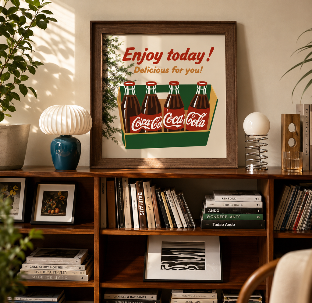 Retro Soda Bottle Acrylic Mirror Wall Art | Coffee Bar Decor